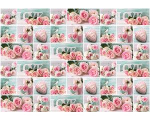 Fotobehang met roze rozen in een liefdevolle sfeer, geschikt voor kinderkamers en vliesbehang.