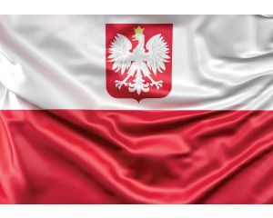 Fotobehang met de Poolse vlag, eenvoudig en krachtig ontwerp.