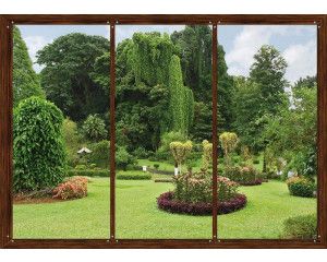 Fotobehang Raamzicht op Botanische Tuin