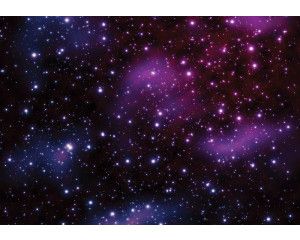 Ruimte en sterrenstelsel vastgelegd op dit kinderbehang, met een magische weergave van de kosmos en het heelal.