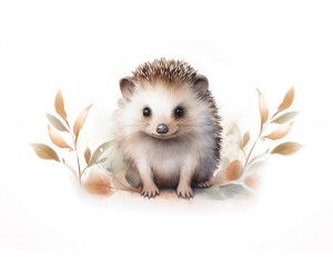 Fotobehang van een schattige egel, perfect voor een natuurlijke en kindvriendelijke sfeer.