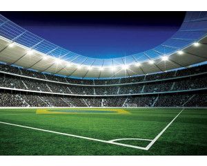 Fotobehang van een Braziliaans voetbalstadion met de Braziliaanse vlag.