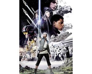 Star Wars fotobehang van de balans tussen goed en kwaad, weergegeven in een mystieke setting.