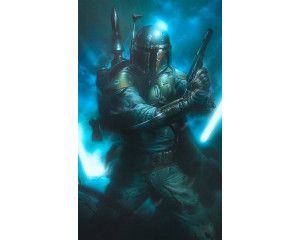 Star Wars classic bounty hunter fotobehang, met iconische premiejagers, perfect voor Star Wars fans.
