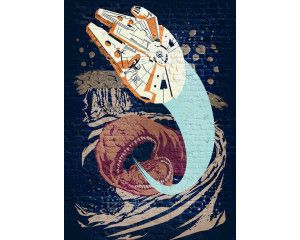 Star Wars fotobehang met een concrete asteroïde en worm, perfect voor sci-fi fans.