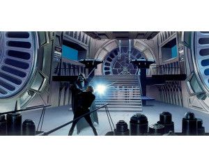 Star Wars duell throneroom fotobehang, met de beroemde gevechtscène.