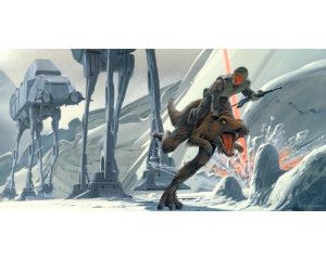 Fotobehang van de klassieke Star Wars Hoth gevechtsgrond, perfect voor Star Wars-fans.