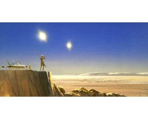 Mos Eisley Edge Star Wars fotobehang, met een iconisch uitzicht op Mos Eisley.