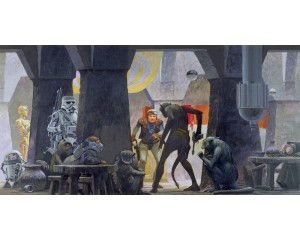 Star Wars Mos Eisley Streets fotobehang, ideaal voor de echte Star Wars-fan.