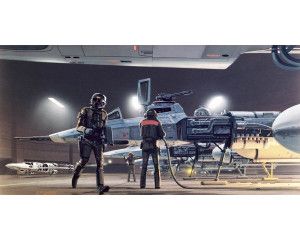 Yavin Hangar Star Wars fotobehang, perfect voor een sci-fi kamer met een ruimte thema.