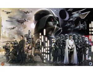 Rogue One collage met Jyn Erso uit Star Wars op een fotobehang.