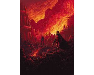 Star Wars First Order Purge fotobehang toont de First Order troepen in actie, met een dreigende atmosfeer en futuristische wapens.