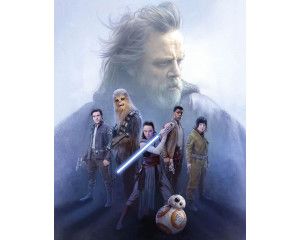 Star Wars Last Hope fotobehang, met Luke Skywalker in een intense scène van een gevecht op de Death Star.