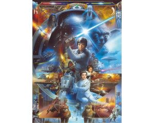 Star Wars Luke Skywalker collage fotobehang, met de iconische held uit de saga, ideaal voor een Star Wars fan.