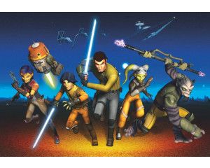 Fotobehang van rennende rebellen uit Star Wars, in een epische actievolle scène.