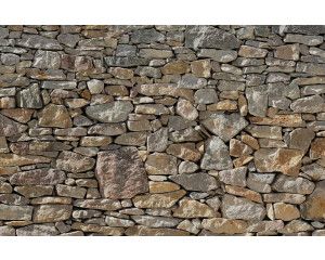 Een moderne interpretatie van een stenen muur, weergegeven in een abstract fotobehang, ideaal voor een eigentijdse kamer.