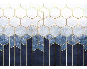 Fotobehang Stijlvolle Gouden Zeshoeken