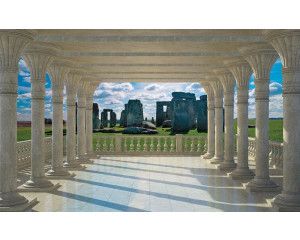 Stonehenge uitzicht, fotobehang met een 3D-weergave van het monument voor een historische uitstraling.