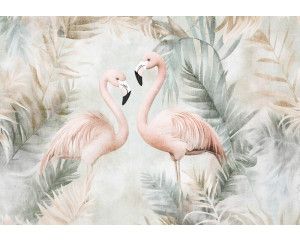 Fotobehang met weelderige witte pioenrozen in volle bloei, met zachte details en een subtiel kleurenpalet dat een elegante en serene sfeer creëert.