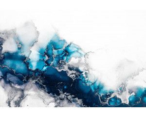 Fotobehang van turquoise marmer met abstracte groen-blauwe tinten, ideaal voor een modern en industrieel interieur.