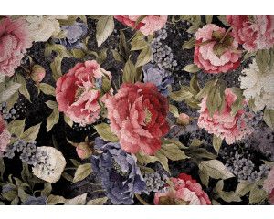 Vintage fotobehang met prachtige pioenrozen, bloemen in retrostijl.