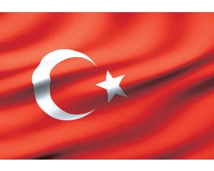 Turkse vlag op fotobehang, symbool van Turkije.