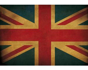 De vlag van het Verenigd Koninkrijk afgebeeld op een fotobehang, Union Jack.