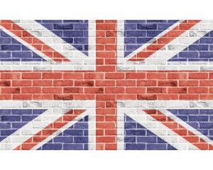 Fotobehang van de vlag van het Verenigd Koninkrijk, kleurrijk en krachtig.