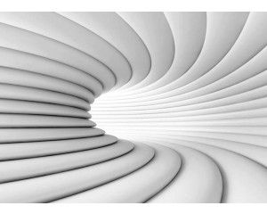 Fotobehang Witte 3D Tunnel