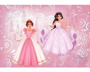 Fotobehang van een prinsessenbal, sprookjeskasteel met dansende prinsessen.