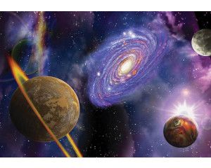 Space fotobehang met universum, planeten en het heelal.