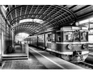 Fotobehang van een treinstation, klassiek en nostalgisch.