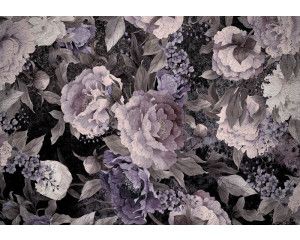 Vintage pioenrozen fotobehang, kleurrijk en sfeervol bloemenontwerp.