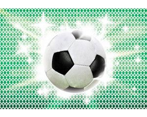 Voetbal fotobehang voor tieners, dynamisch sportief design.