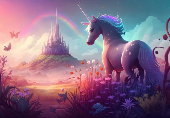 Fotobehang Unicorn in Wonderland