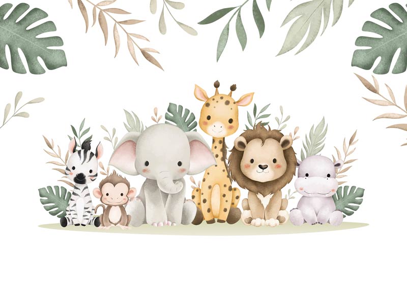 Fotobehang Jungle Dieren Wonderwereld Kids